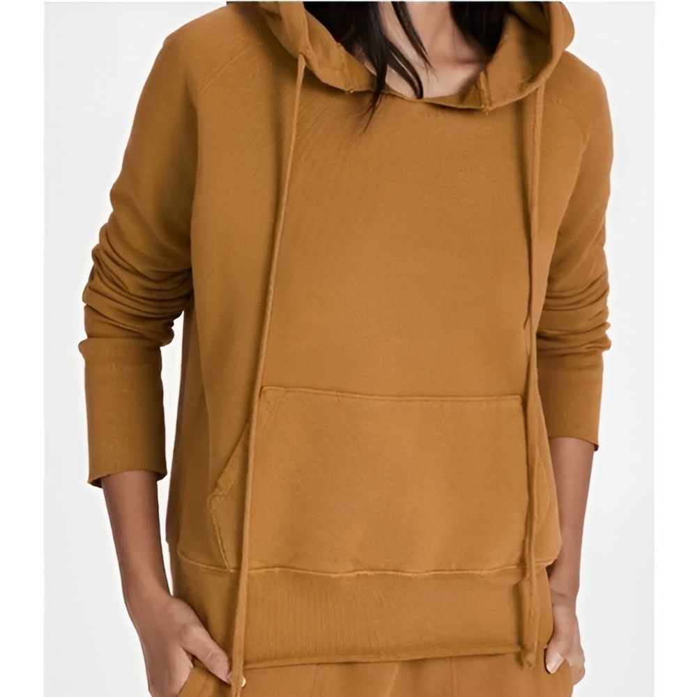 Nili Lotan Janie French Cotton Terry Hoodie Sweatshirt In Burnt Ochre View 2
